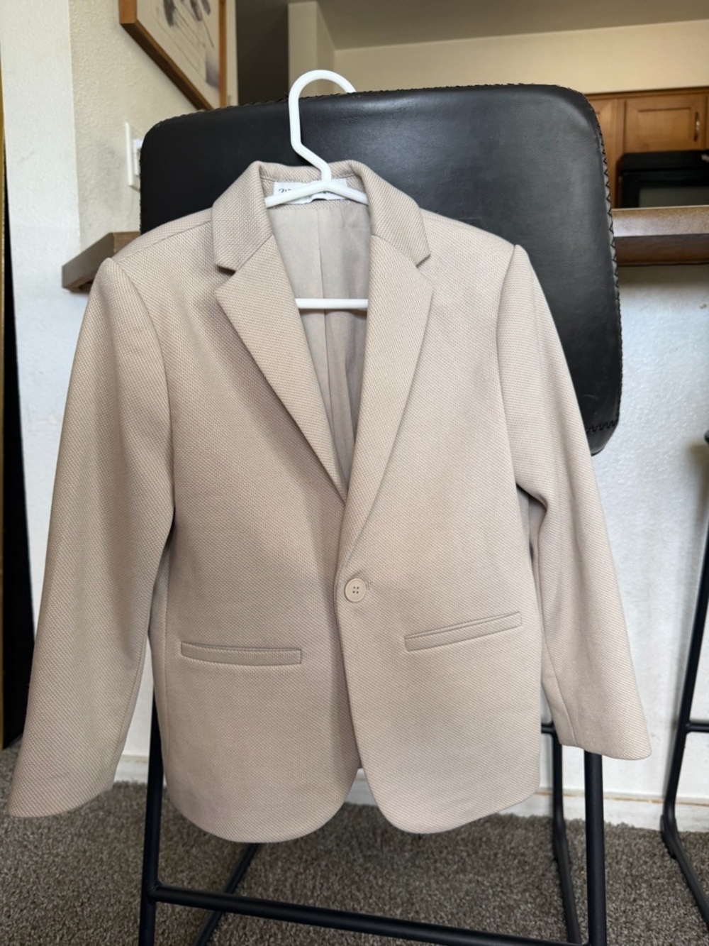Zara Kids Beige/Taupe Single-Button Blazer